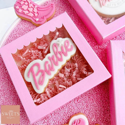 Roze koekdoosje - luifel (10 st) - Cupcakedozen.nl
