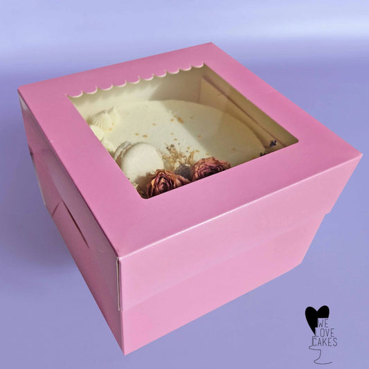 Roze taartdoos 20x20x15 - luifel (10 st) - Cupcakedozen.nl