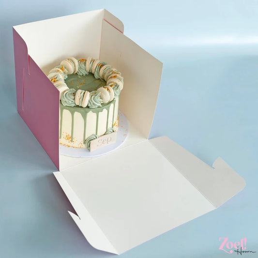 Roze hoge taartdoos 28x28x28 - luifel (10 st) - Cupcakedozen.nl