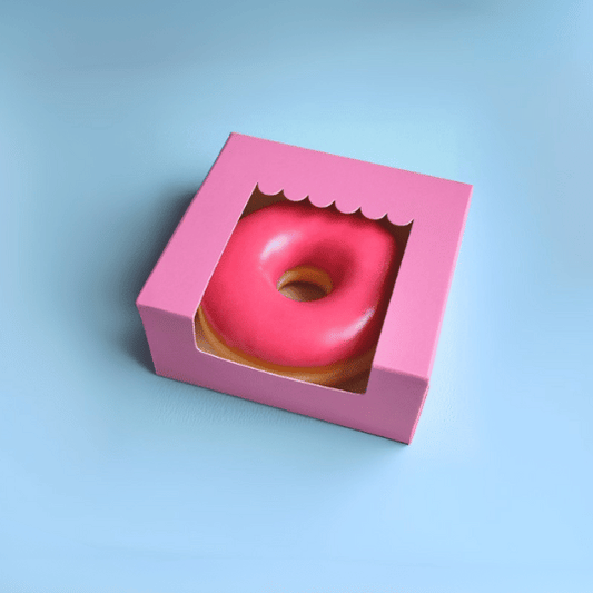 Roze donutdoosje - luifel (25 st) - Cupcakedozen.nl
