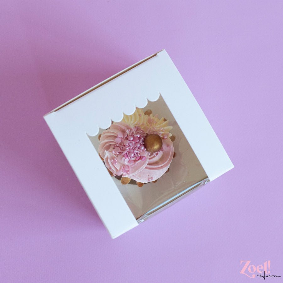 Doos voor 1 cupcake - luifel (10 st) - Cupcakedozen.nl
