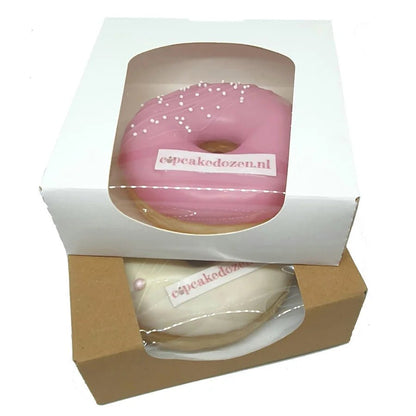 Biologisch wit doosje voor 1 donut (250 st.) - Cupcakedozen.nl