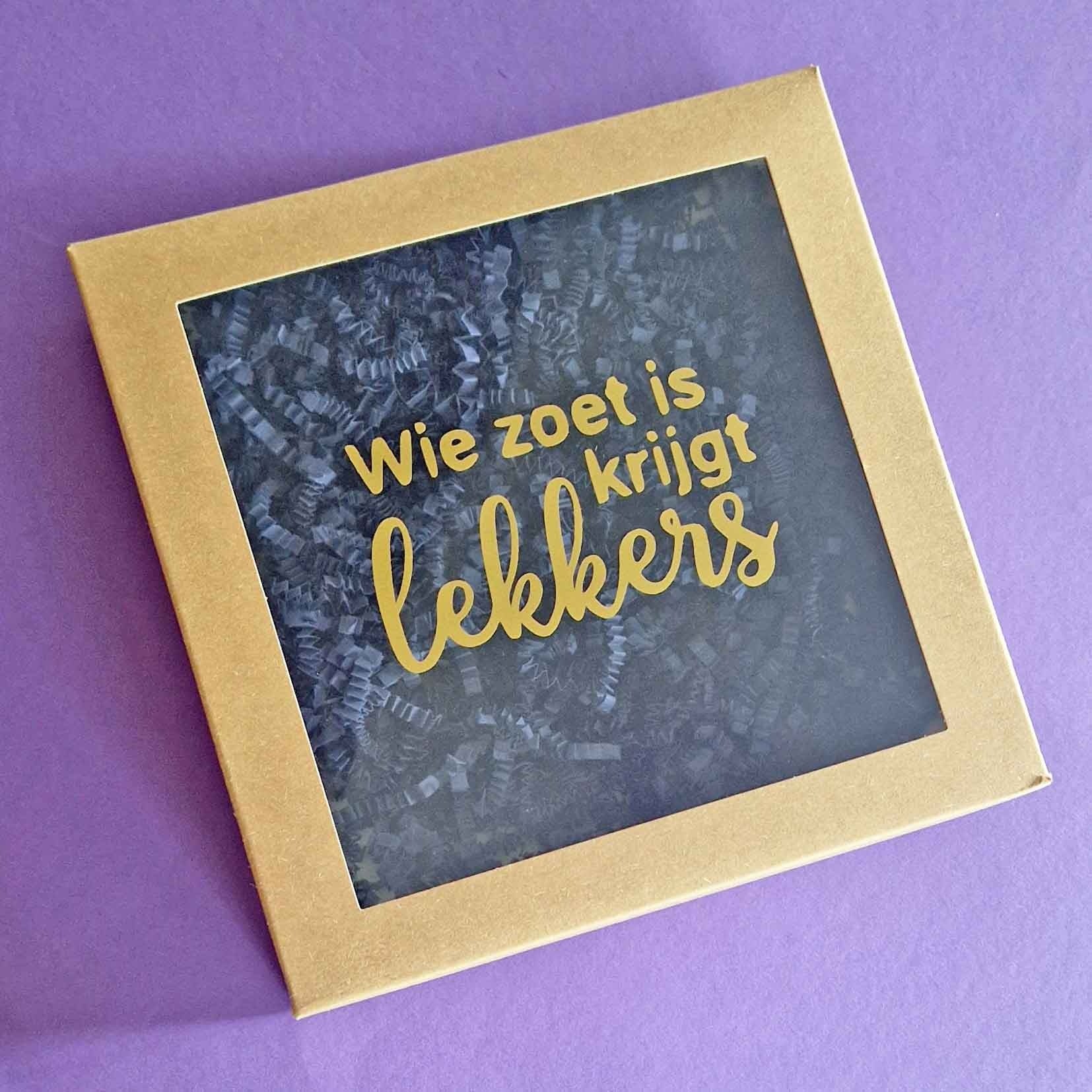 Sweetbox sticker - "Wie zoet is krijgt lekkers" (5 st) - Cupcakedozen.nl