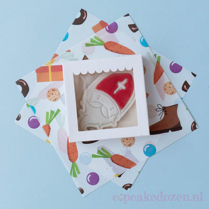 Wit koekdoosje - luifel (10 st) - Cupcakedozen.nl