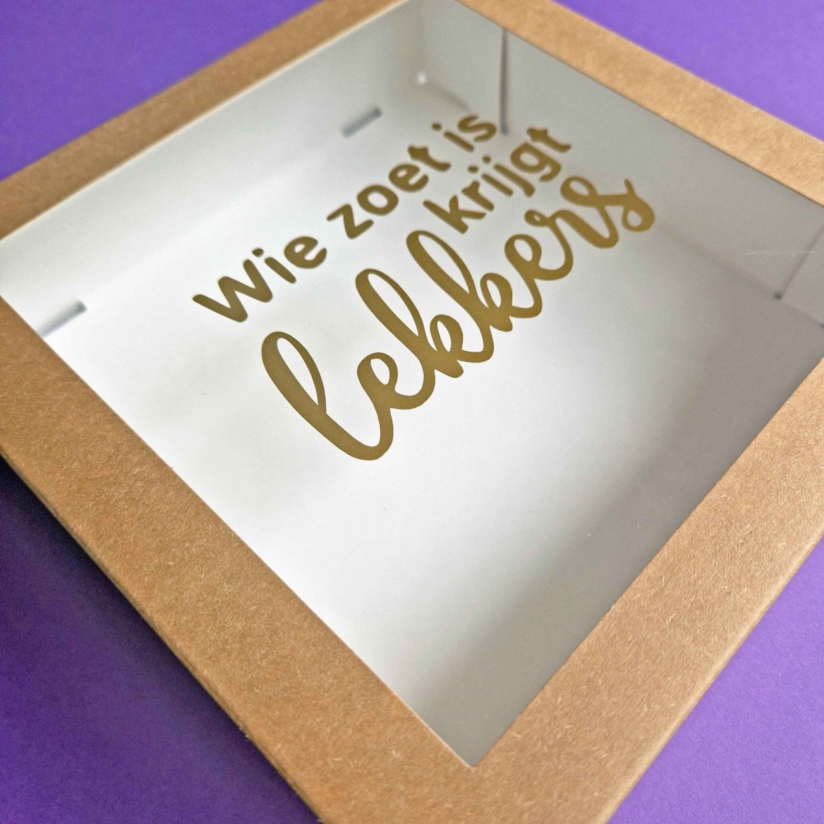 Sweetbox sticker - "Wie zoet is krijgt lekkers" (5 st) - Cupcakedozen.nl