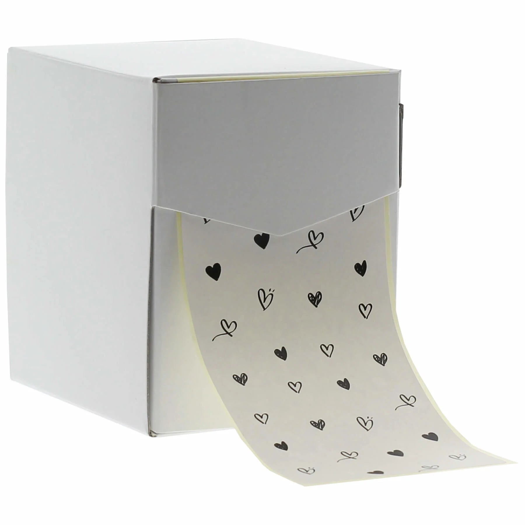 Sluitsticker - Hartjes zwart/wit (100 st) - Cupcakedozen.nl