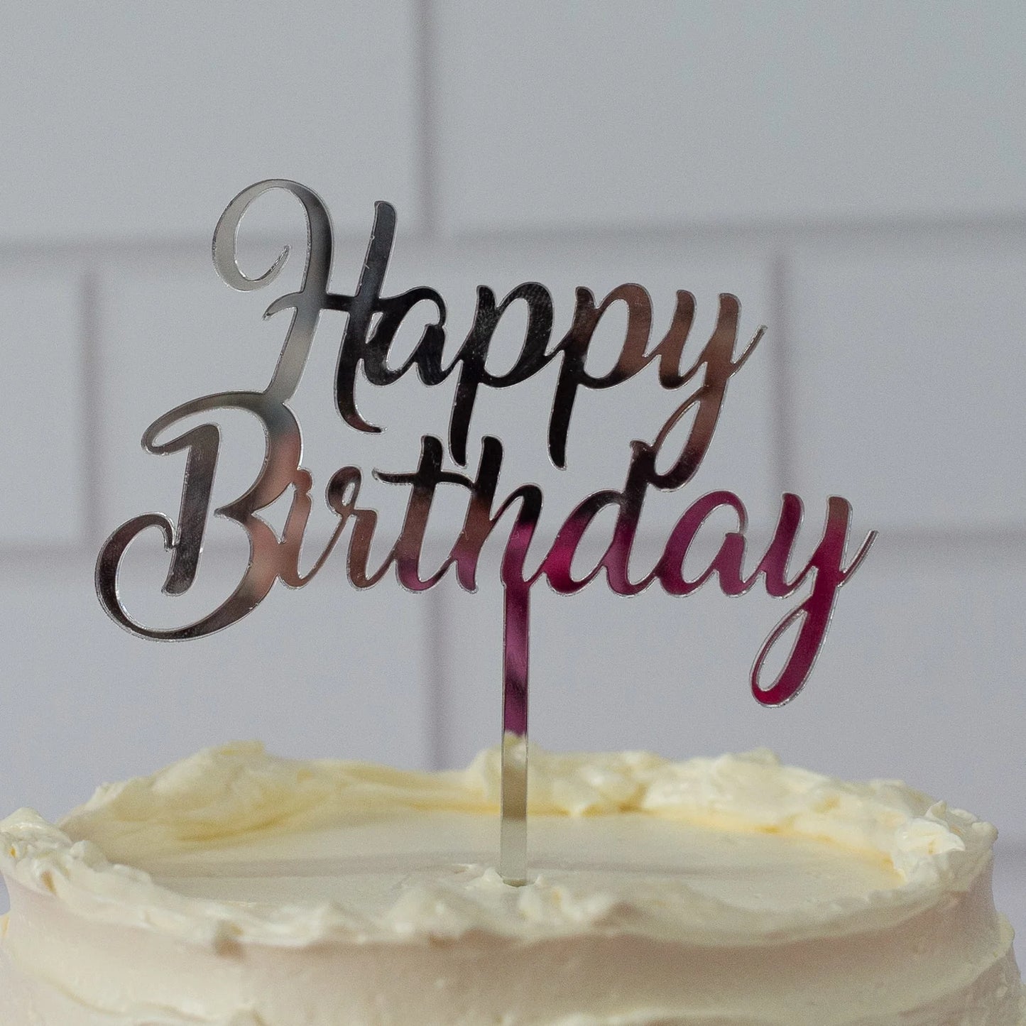 Taart topper "Happy Birthday" in diverse kleuren - Cupcakedozen.nl