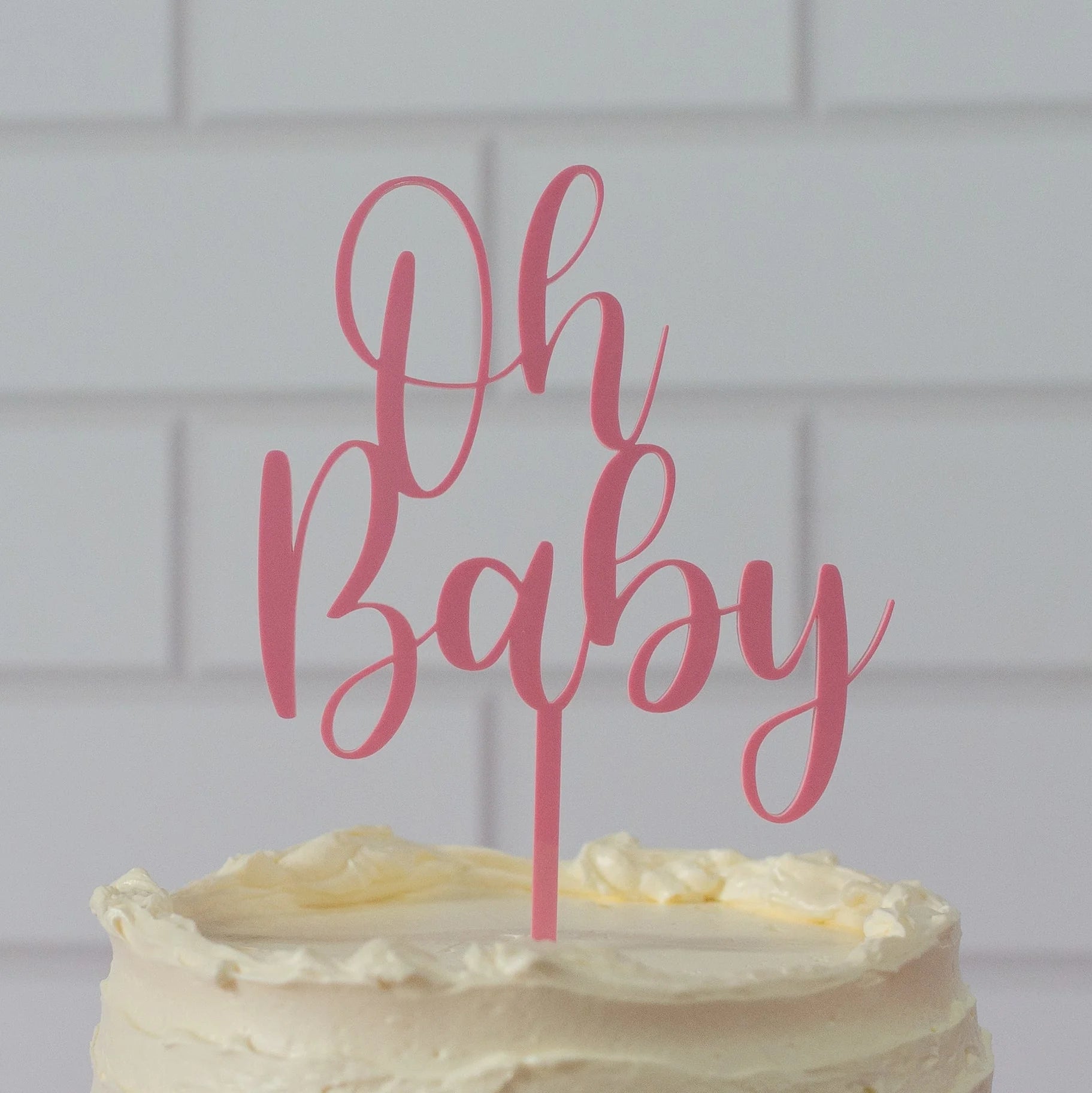 Taart topper "Oh Baby" in diverse kleuren - Cupcakedozen.nl