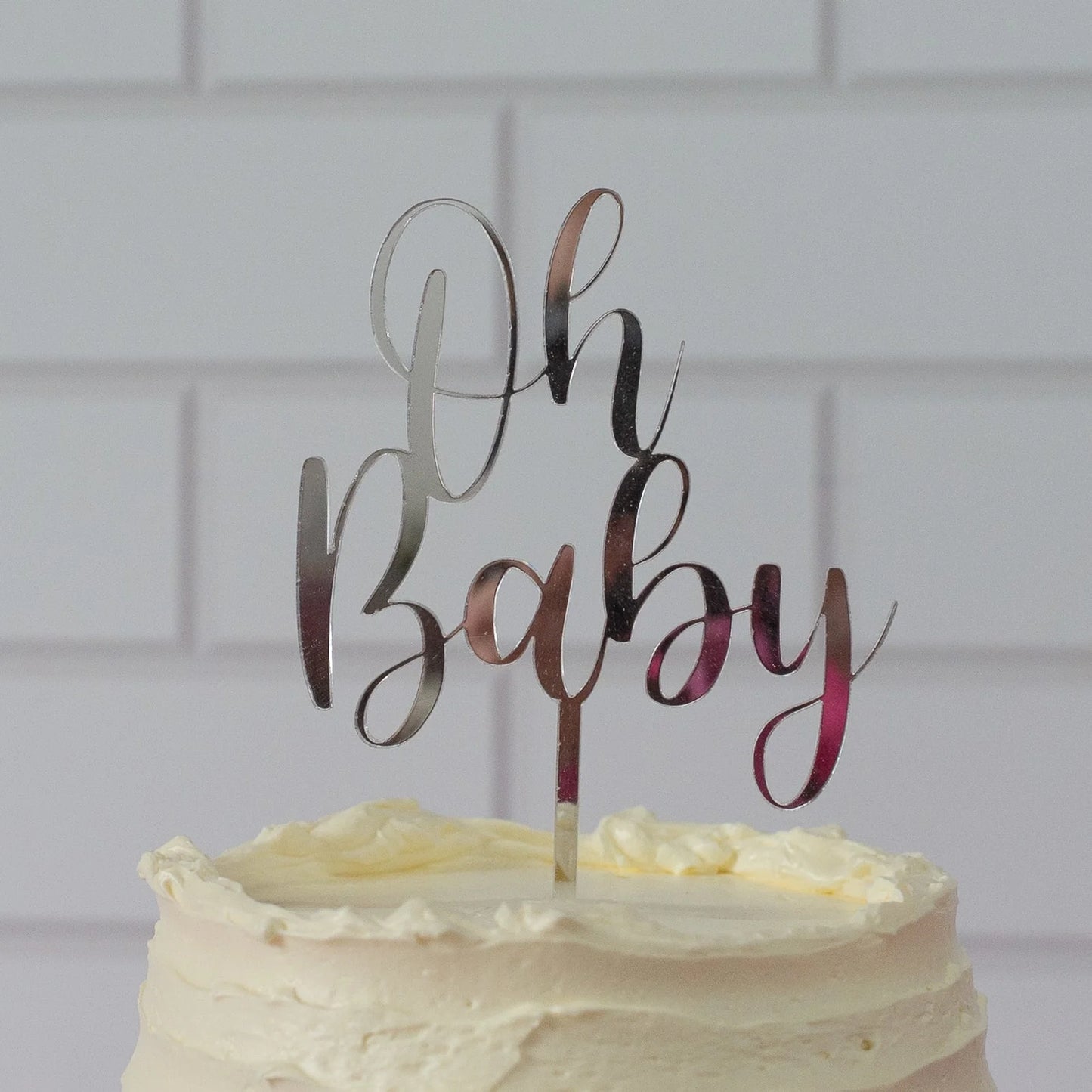 Taart topper "Oh Baby" in diverse kleuren - Cupcakedozen.nl