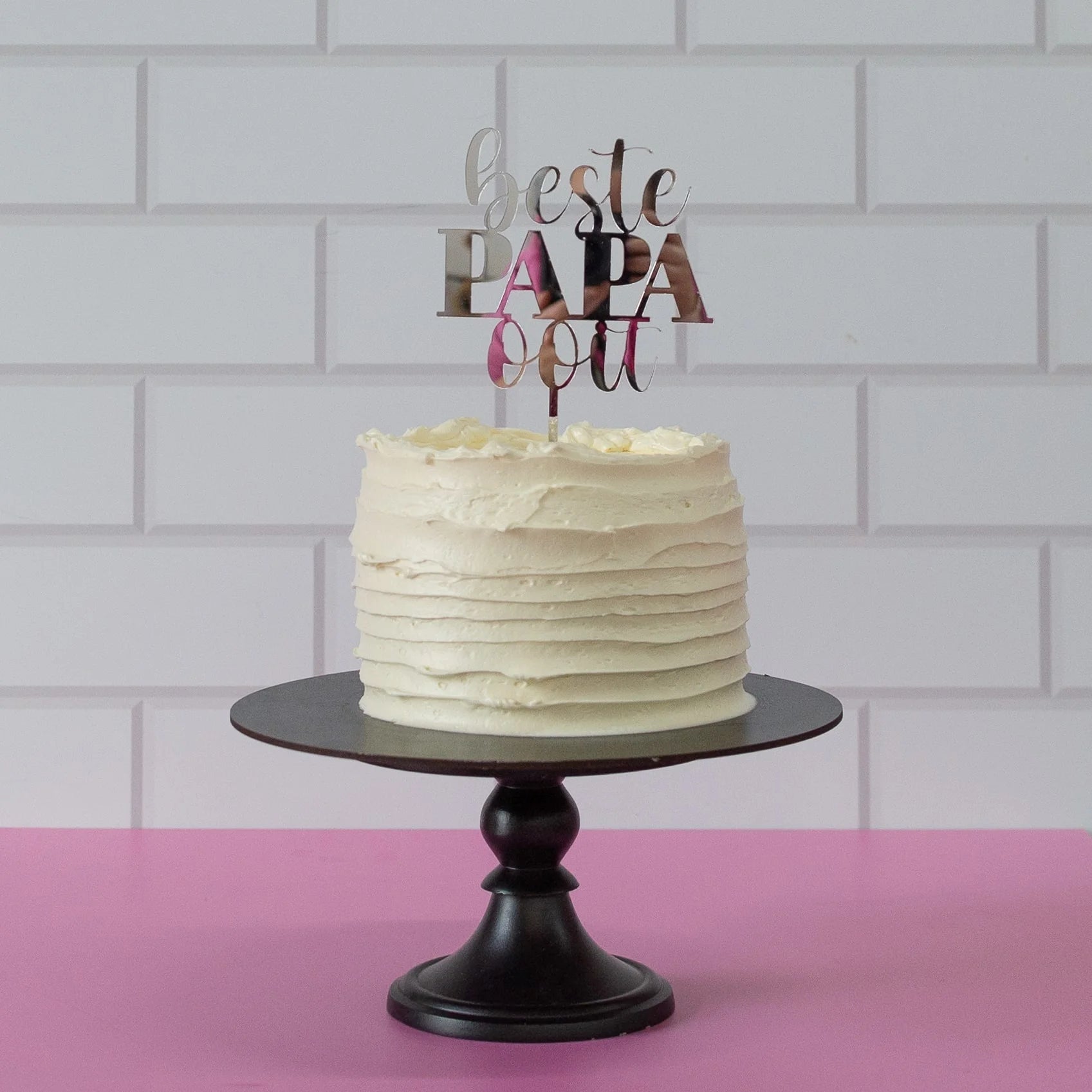 Taart topper "Beste papa ooit" in diverse kleuren - Cupcakedozen.nl