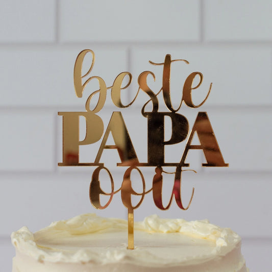 Taart topper "Beste papa ooit" in diverse kleuren - Cupcakedozen.nl