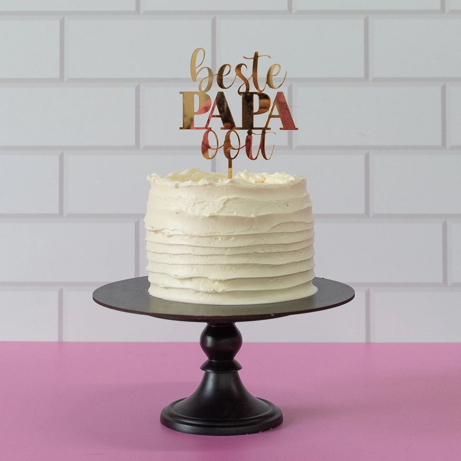 Taart topper "Beste papa ooit" in diverse kleuren - Cupcakedozen.nl