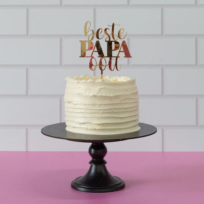 Taart topper "Beste papa ooit" in diverse kleuren - Cupcakedozen.nl