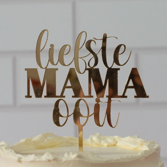Taart topper "Liefste mama ooit" in diverse kleuren - Cupcakedozen.nl