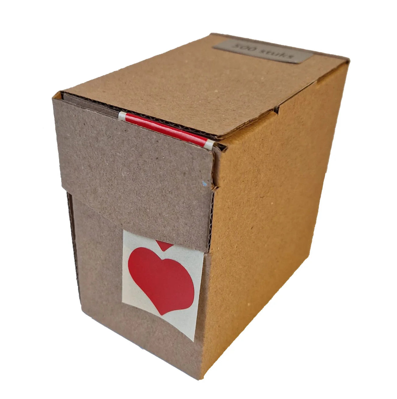 Etiket - Hartje rood (500 st) - Cupcakedozen.nl