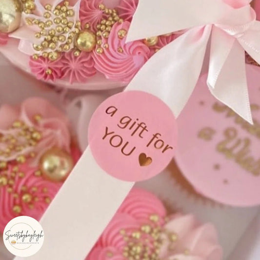 Etiket - A gift for you roze (500 st) - Cupcakedozen.nl