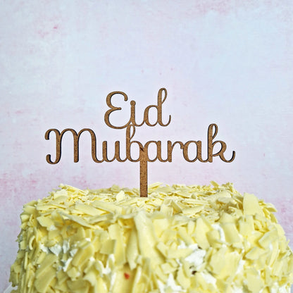 Cake toppers MDF - Eid Mubarak (5 st) - Cupcakedozen.nl