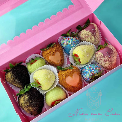 Roze sweet box 23x12,5x5 - luifel (10 st) - Cupcakedozen.nl
