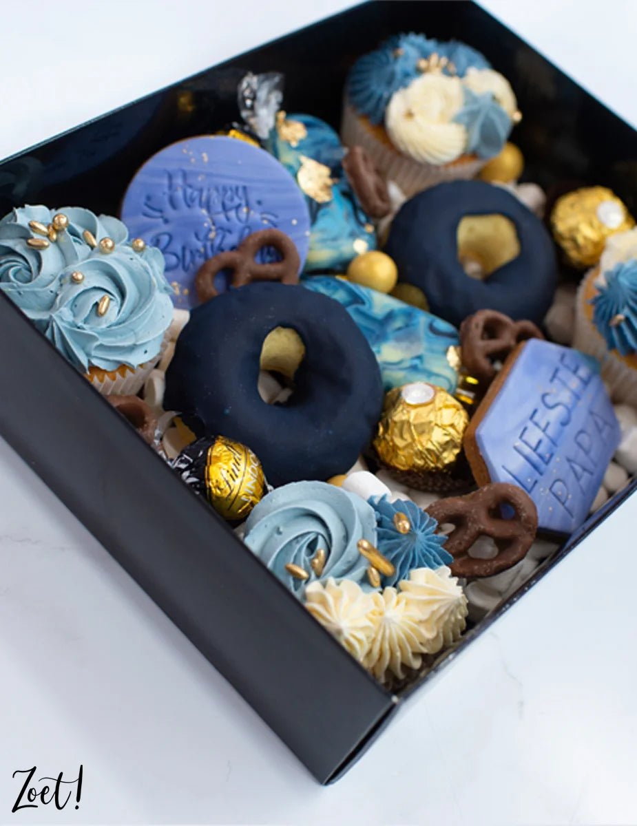Zwarte sweet box met transparant deksel - Cupcakedozen.nl