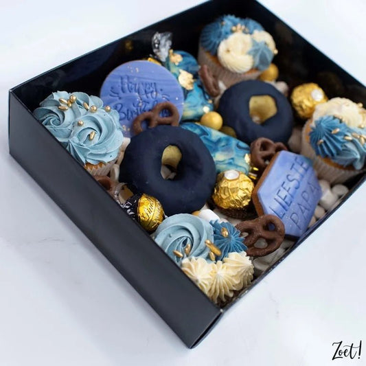 Zwarte sweet box met transparant deksel - Cupcakedozen.nl