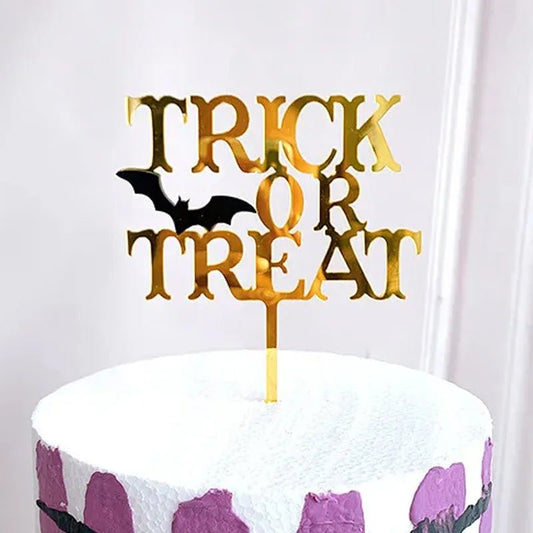 Taart topper Halloween - goud - Cupcakedozen.nl