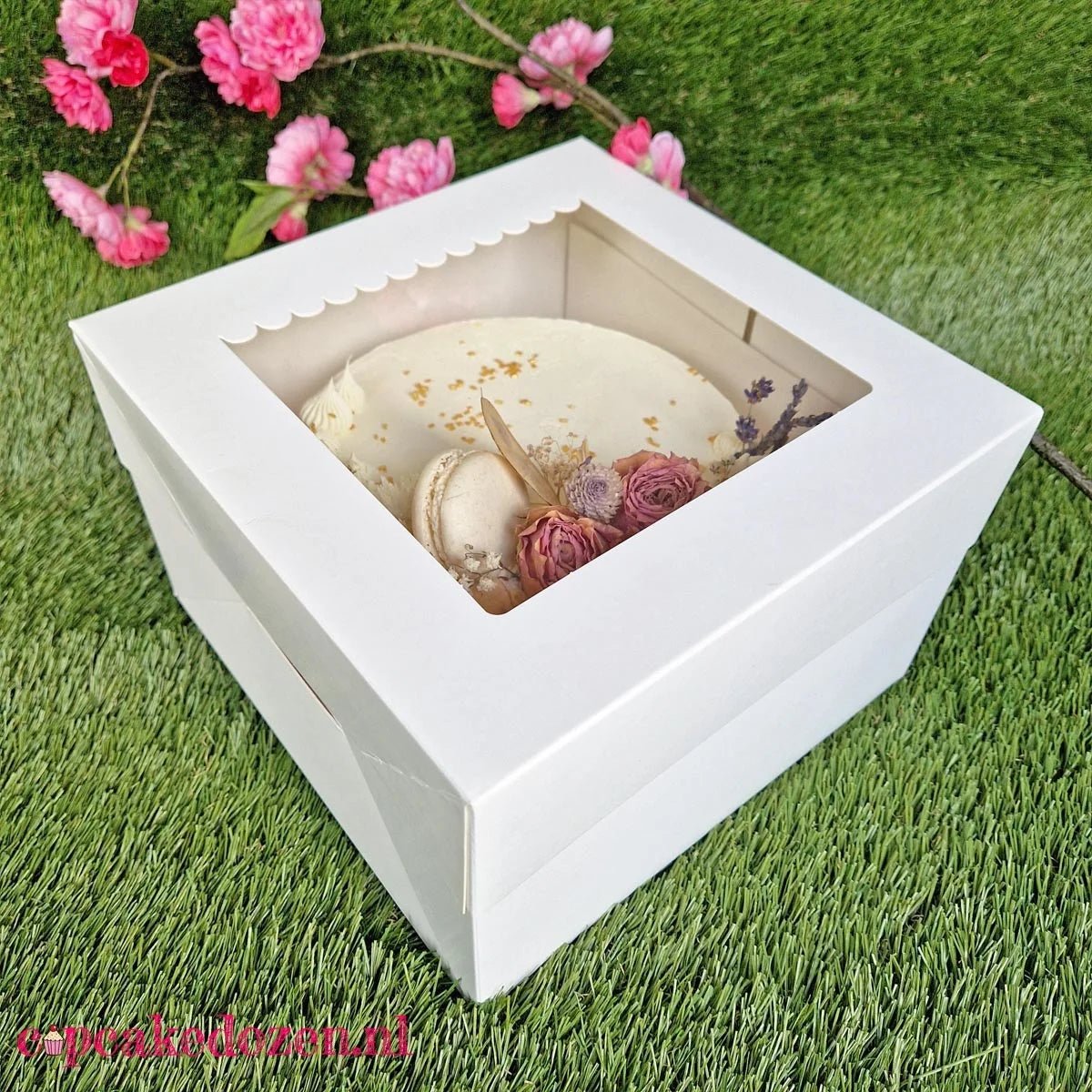 Taartdoos 23x23x15 - luifel - Cupcakedozen.nl