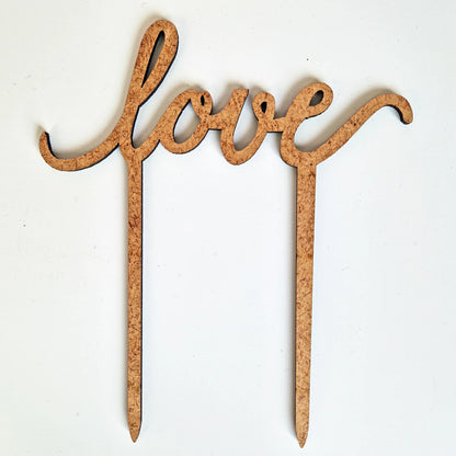 Cake toppers MDF - Love (5 st) - Cupcakedozen.nl