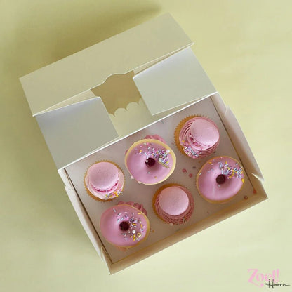 Doos voor 6 cupcakes - luifel (10 st) - Cupcakedozen.nl