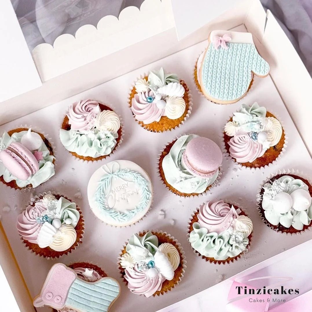 Roze doos voor 12 cupcakes - luifel (10 st) - Cupcakedozen.nl