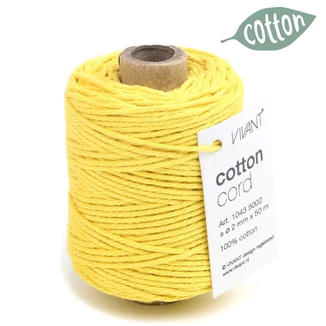 Touw geel (50m/Ø2mm) - Cupcakedozen.nl