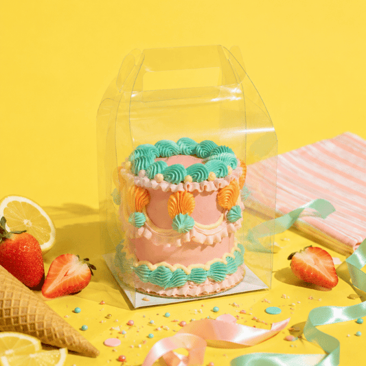 Transparante taartdoos met handvat (10 st) - Cupcakedozen.nl