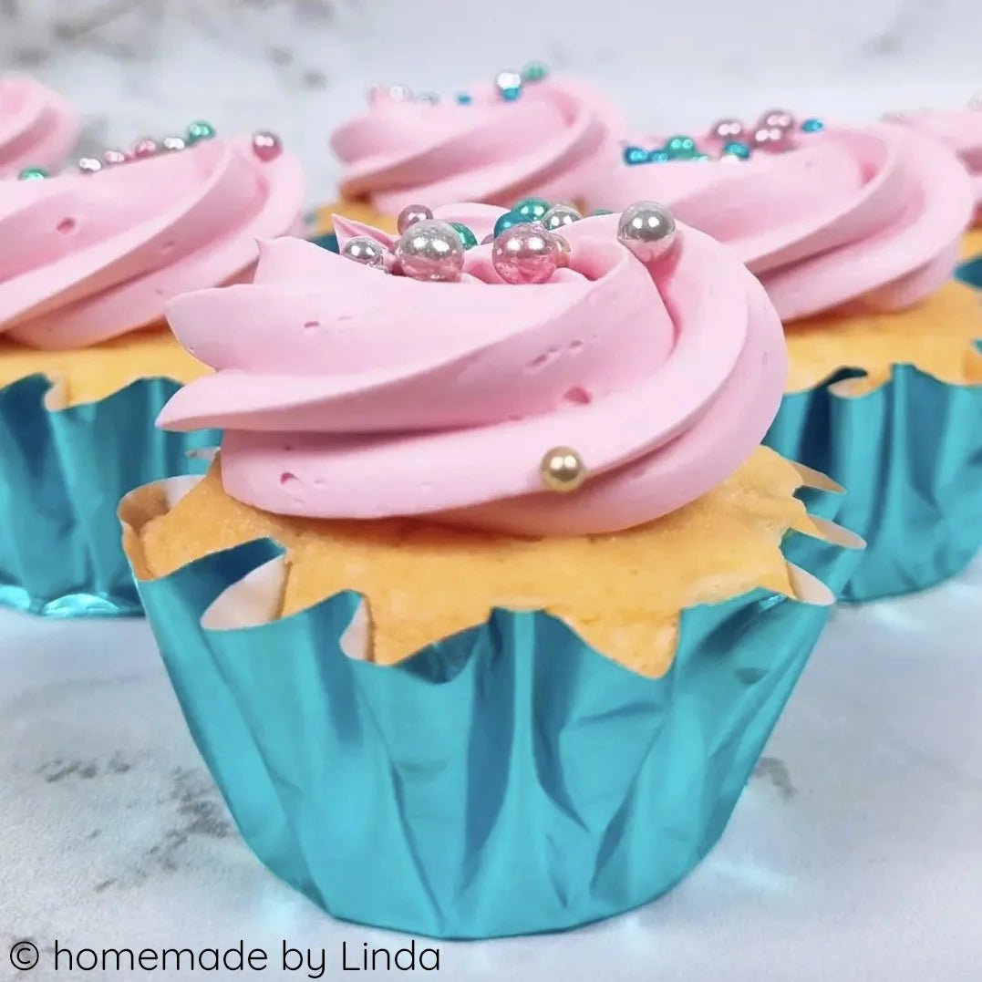 Geribbelde cupcake cups - Blauw (96 stuks) - Cupcakedozen.nl