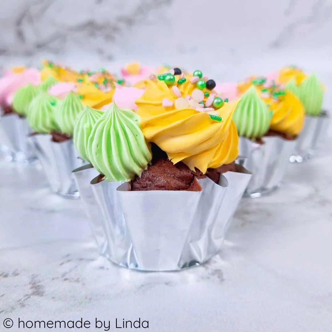 Geribbelde cupcake cups - Zilver (96 stuks) - Cupcakedozen.nl