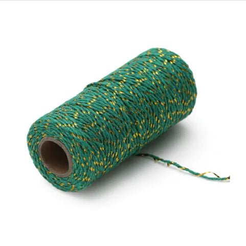 Touw groen/goud (100 m.) - Cupcakedozen.nl