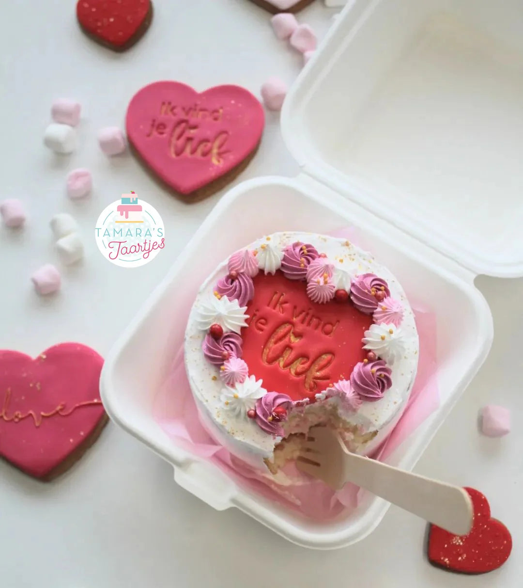 Koekstempel - Ik vind je lief - Cupcakedozen.nl