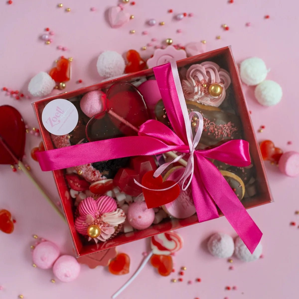 Rode sweet box met transparant deksel - Cupcakedozen.nl