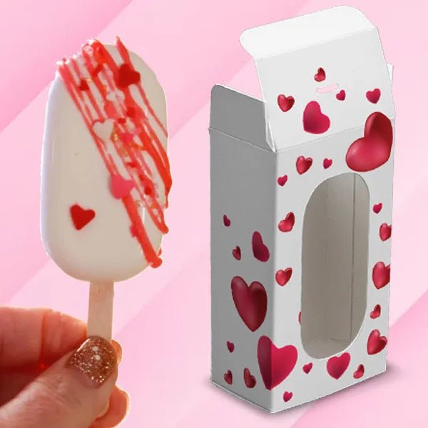 Doosje voor cakesicle - hartjes (10 st.) - Cupcakedozen.nl