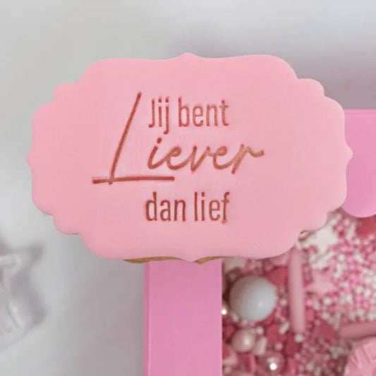 Koekstempel - Jij bent liever dan lief - Cupcakedozen.nl