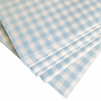 Vetvrij papier - blauwe ruiten (100 st) - Cupcakedozen.nl