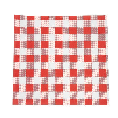 Vetvrij papier - rood/wit geblokt (100 st) - Cupcakedozen.nl