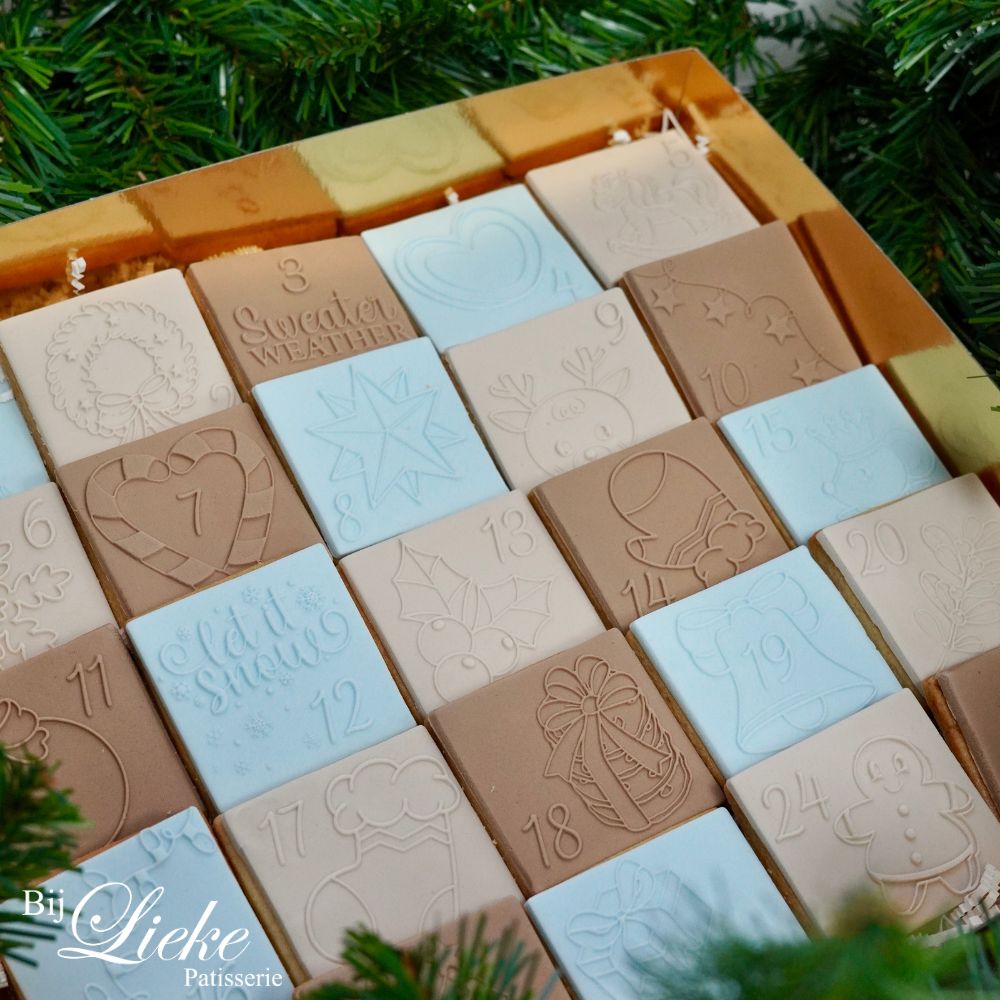 Adventkalender fondantstempelset - Cupcakedozen.nl