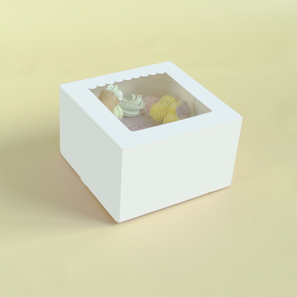 Witte bento doos - luifel (25 st) - Cupcakedozen.nl