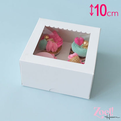 Doos voor 4 cupcakes - luifel (10 st) - Cupcakedozen.nl