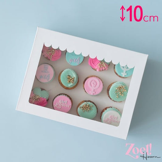 Doos voor 12 cupcakes - luifel (10 st) - Cupcakedozen.nl
