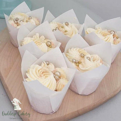 Tulp baking cups - wit (200 st.) - Cupcakedozen.nl