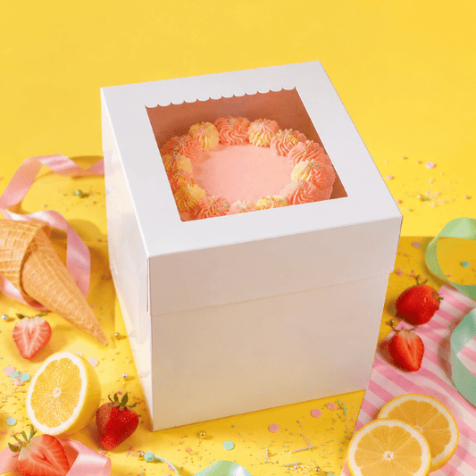 Hoge taartdoos 23x23x23 - luifel (10 st) - Cupcakedozen.nl