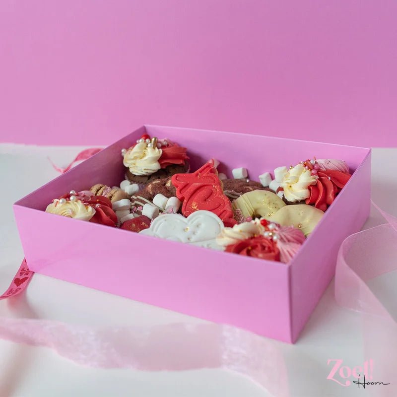 Roze sweet box met transparant deksel (10 st) - Cupcakedozen.nl