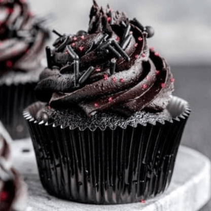Metallic baking cups - zwart (500 stuks) - Cupcakedozen.nl